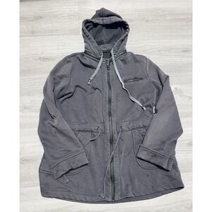 Vintage Y2K Forever 21 Grey Full Zip Hoodie Jacket Utility Style‎ Large